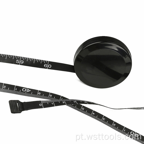 Fita métrica portátil preta dupla escala (60 polegadas / 79 polegadas)
